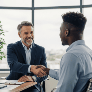 Two men shaking hands