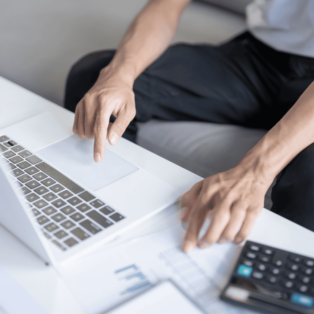 Man working on a computer