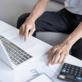 Man working on a computer